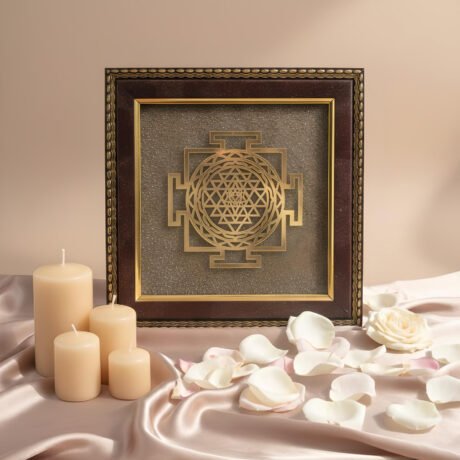 Pyrite Laxmi Yantra Frame | Wealth & Prosperity Vastu Remedy