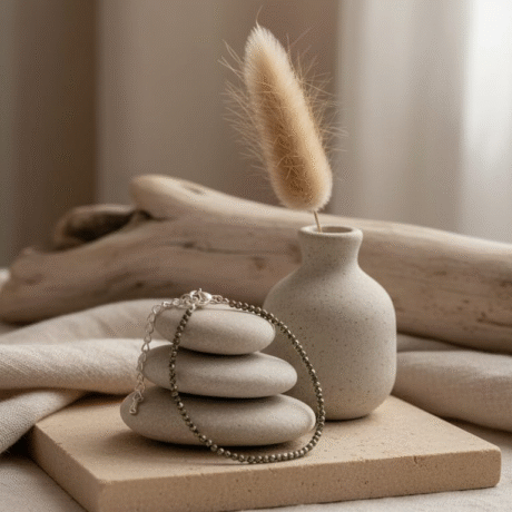 Maha Lakshmi Siddh Raw Pyrite Anklet