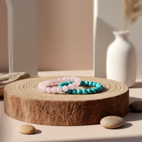 Lucky Love combo rose quzae + firoza bracelet