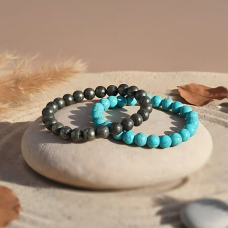 Pyrite & Firoza (Turquoise) Bracelet Combo