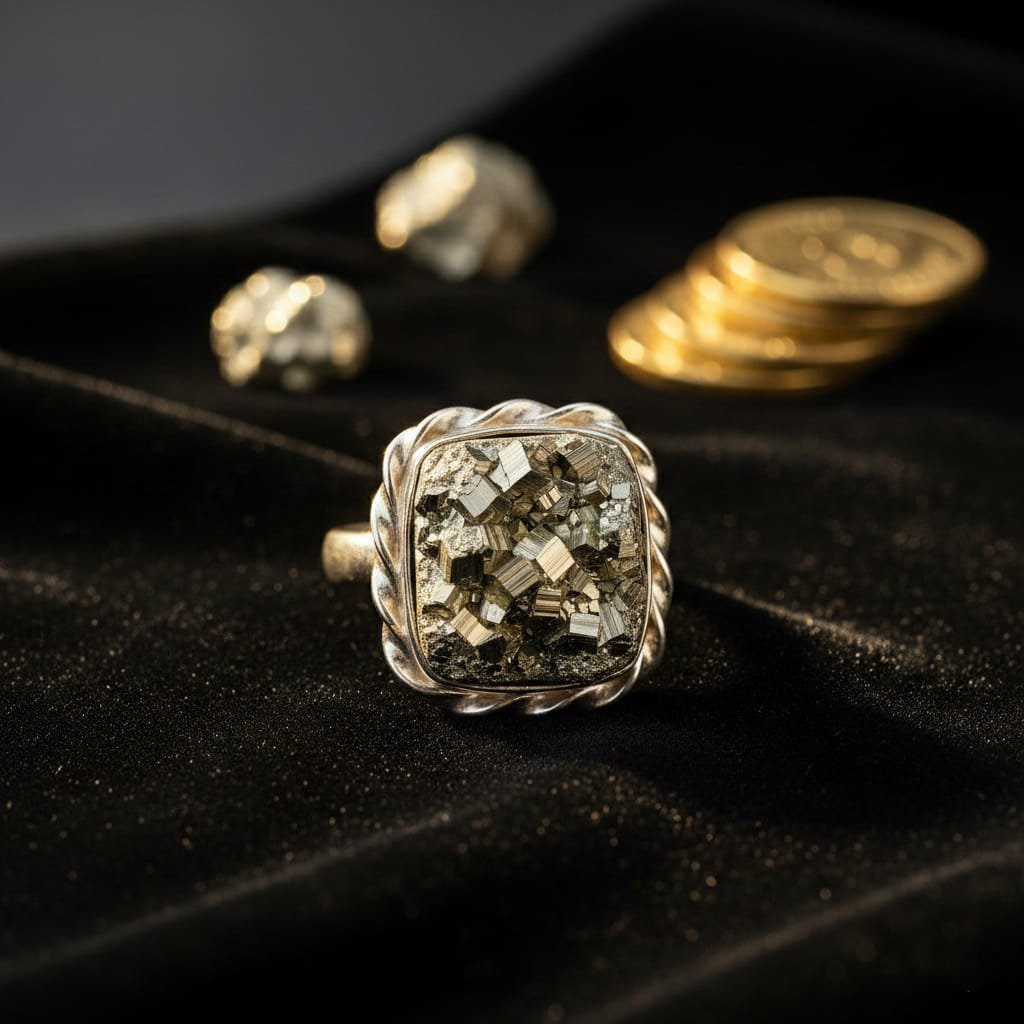 raw pyrite ring 2